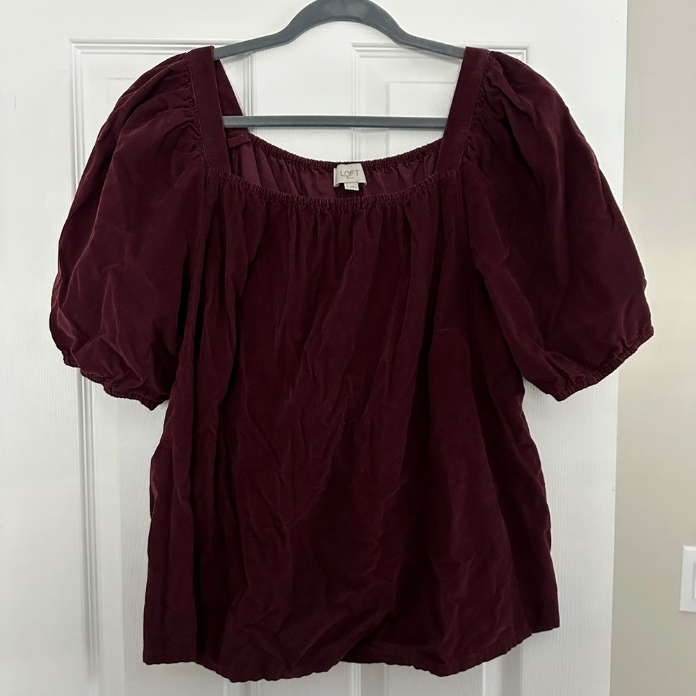 LOFT Outlet Burgundy Corduroy Top
